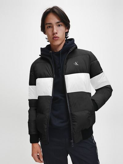 Calvin Klein Ruhák HU837682 | Calvin Klein Colour Block Férfi Pufi Dzseki Fekete